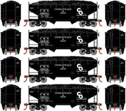 Roundhouse 1287 HO Scale 34' Offset Open Hopper Chesapeake & Ohio C&O 4 Pack #2