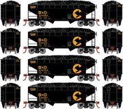 Roundhouse 1295 HO Scale 34' Offset Open Hopper Chessie System B&O 4 Pack #1