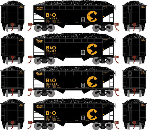 Roundhouse 1295 HO Scale 34' Offset Open Hopper Chessie System B&O 4 Pack #1
