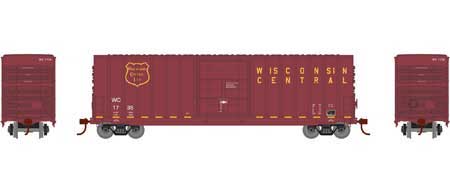 Roundhouse 1710 HO Scale 50' High Cube Plug Door Boxcar Wisconsin Central WC 1735