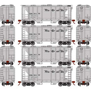 Roundhouse 2416 HO PS-2 2003 2 Bay Covered Hopper Rio Grande D&RGW 4 Pack