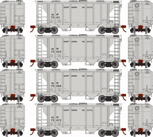Roundhouse 2420 HO PS-2 2003 2 Bay Covered Hopper Northern Pacific NP 4 Pack
