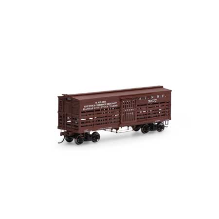 Roundhouse 75291 HO Scale 36' Old Time Stock Car Santa Fe ATSF 52577