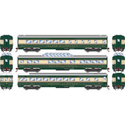Roundhouse 79123 HO Scale Streamlined Passenger 3 Car Set Burlington Northern BN