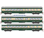 Roundhouse 79123 HO Scale Streamlined Passenger 3 Car Set Burlington Northern BN