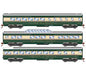 Roundhouse 79123 HO Scale Streamlined Passenger 3 Car Set Burlington Northern BN