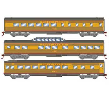 Roundhouse 79131 HO Scale Streamlined Passenger 3 Car Set Union Pacific UP