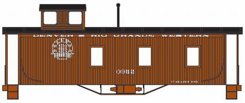 Roundhouse 84392 HO Scale 3 Window Wood Caboose Rio Grande D&RGW 0955 - NOS