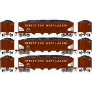 Roundhouse 88181 HO Scale 40' Offset Open Hopper Western Maryland WM 3 Pack