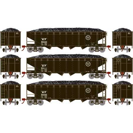 Roundhouse 88182 HO Scale 40' Offset Open Hopper Missouri Pacific MP 3 Pack