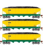 Roundhouse 88183 HO Scale 40' Offset Open Hopper Peabody Coal PCCX 3 Pack