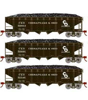 Roundhouse 88186 HO Scale 40' Offset Open Hopper Chesapeake & Ohio C&O 3 Pack