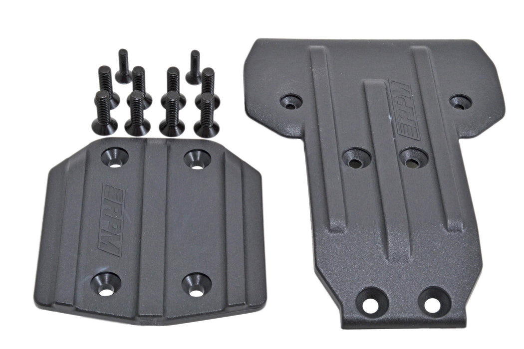 RPM 73182 Black Front and Rear Skidplate for LOSI Tenacity Pro