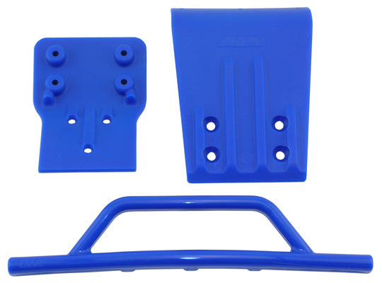 RPM 80025 Blue Front Bumper and Skid Plate for Traxxas Slash 4x4