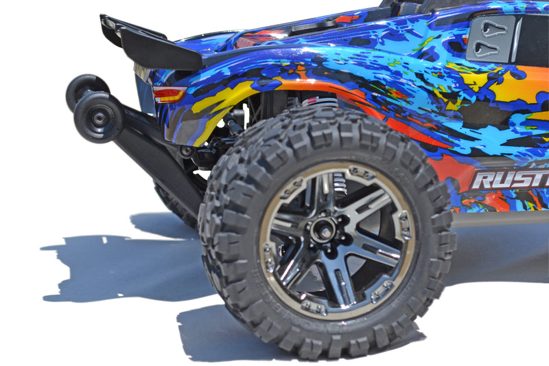 RPM 80962 Black Wheelie Bar Mount for Traxxas Rustler 4x4