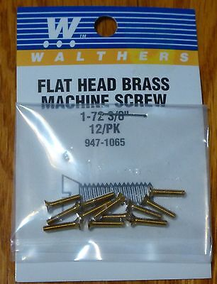 Walthers 947-1065 1-72 x 3/8 Brass Screw 12 Pack