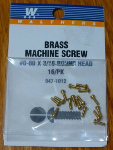 Walthers 947-1012 0-80 Brass Round Head Machine Screws 3/16 x .060" 16 Pack