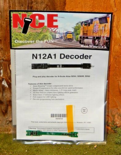 NCE 5240122 N12A1 for N Scale Atlas 6 Axle Diesel Locomotives [Board Replacement DCC Decoder]