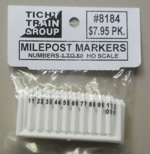 Tichy Train Group 8184 HO Scale Milepost Markers 1 to 50