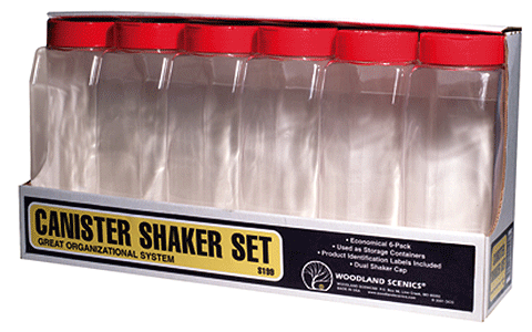 Woodland Scenics S199 6 Empty Canister Shaker Set