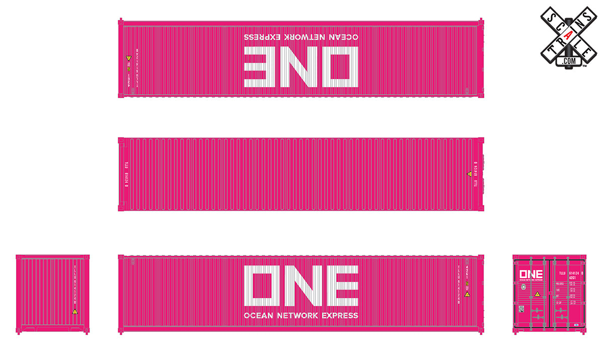 ScaleTrains 11060 HO Scale CIMC Modern Intermodal Container Ocean Network Express ONE 3 Pack