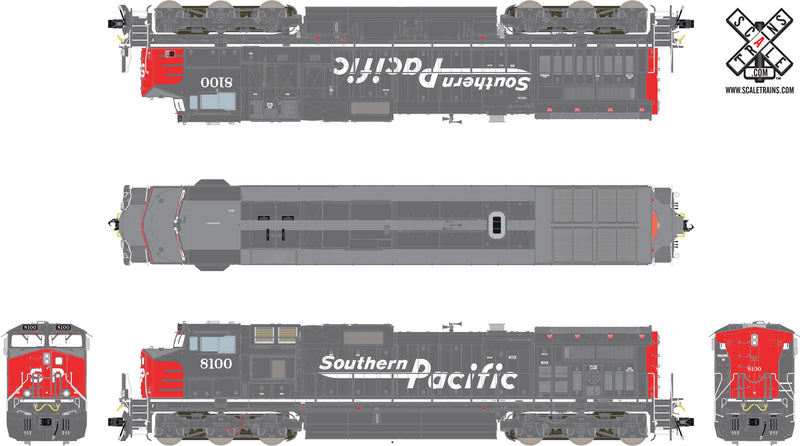 ScaleTrains 32387 Rivet Counter HO Scale GE Dash 9-44CW Southern Pacific SP 8121 DCC and LokSound