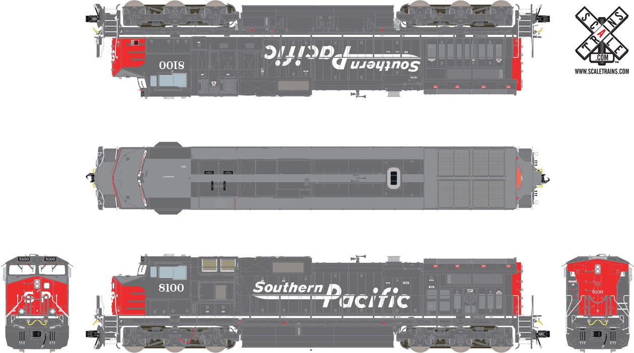 ScaleTrains 32387 Rivet Counter HO Scale GE Dash 9-44CW Southern Pacific SP 8121 DCC and LokSound