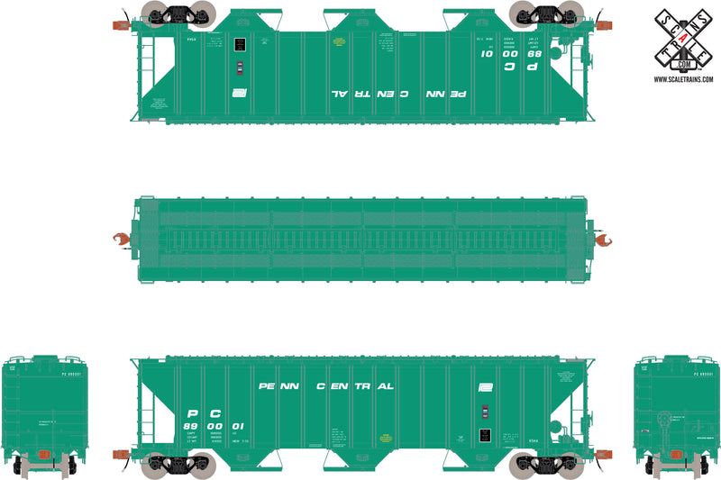 ScaleTrains 32544 HO Scale Rivet Counter PS-2CD 4785 H54A Covered Hopper PC 890056