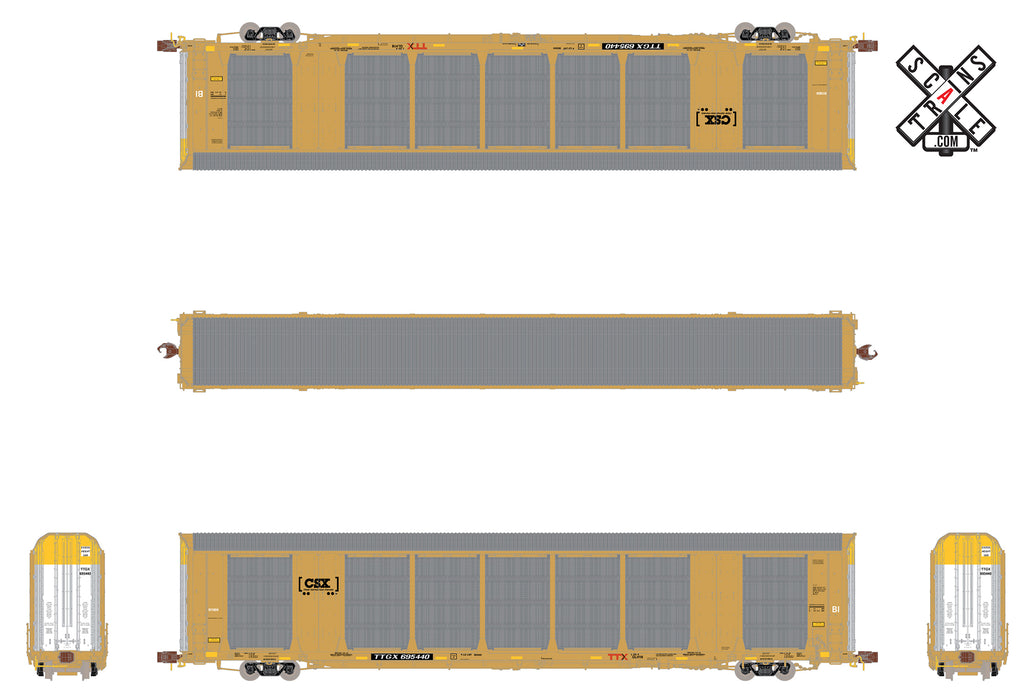 ScaleTrains 32696 Rivet N Scale Gunderson Mult-Max Autorack CSX/TTGX 695530