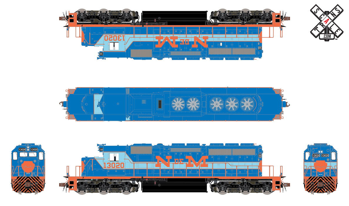 ScaleTrains 32821 Rivet Counter HO Scale EMD SD40-2 N de M 13020 DCC Sound
