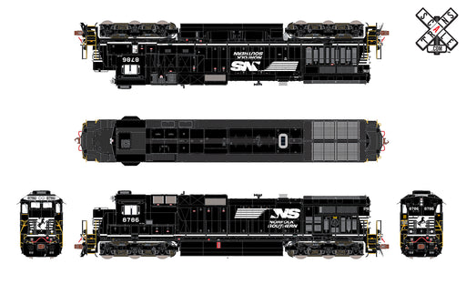 ScaleTrains 32843 Rivet Counter HO Scale GE Dash 9-40C Norfolk Southern NS 8786 DCC LokSound