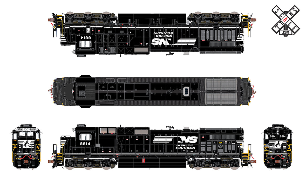 ScaleTrains 32845 Rivet Counter HO Scale GE Dash 9-40C Norfolk Southern NS 8814 DCC LokSound