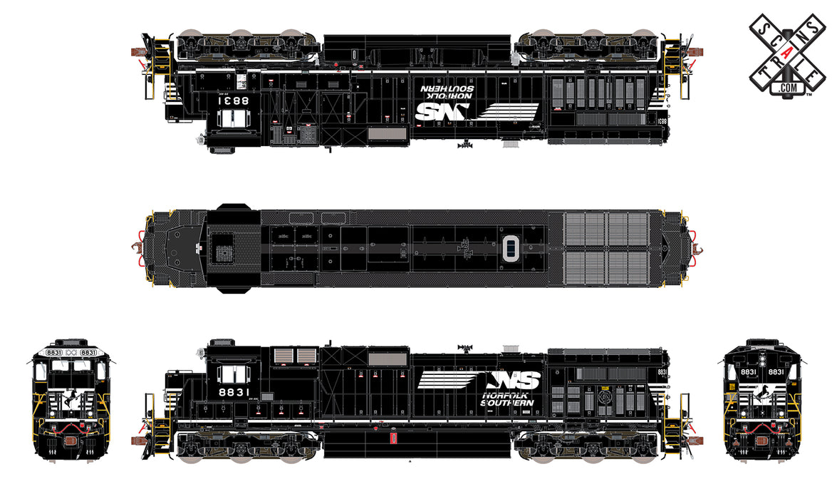 ScaleTrains 32849 Rivet Counter HO Scale GE Dash 9-40C Norfolk Southern NS 8831 DCC LokSound
