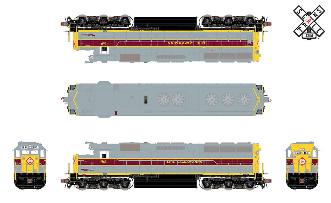 ScaleTrains 32908 HO Scale EMD SD45 Erie Lackawanna EL 3631 DCC Sound