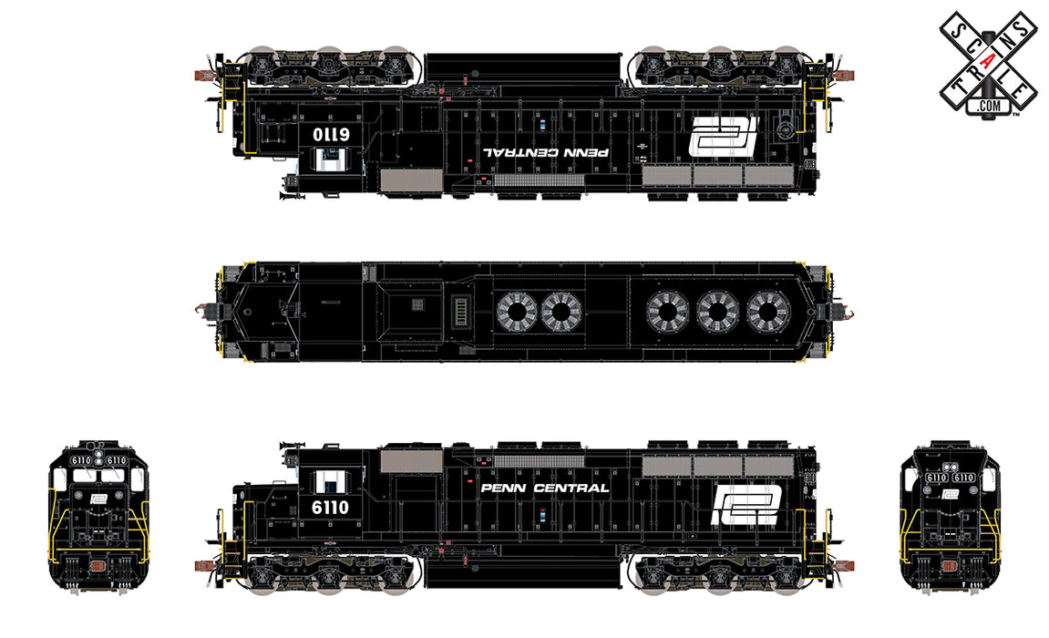 ScaleTrains 32912 HO Scale EMD SD45 Penn Central PC 6110 DCC Sound