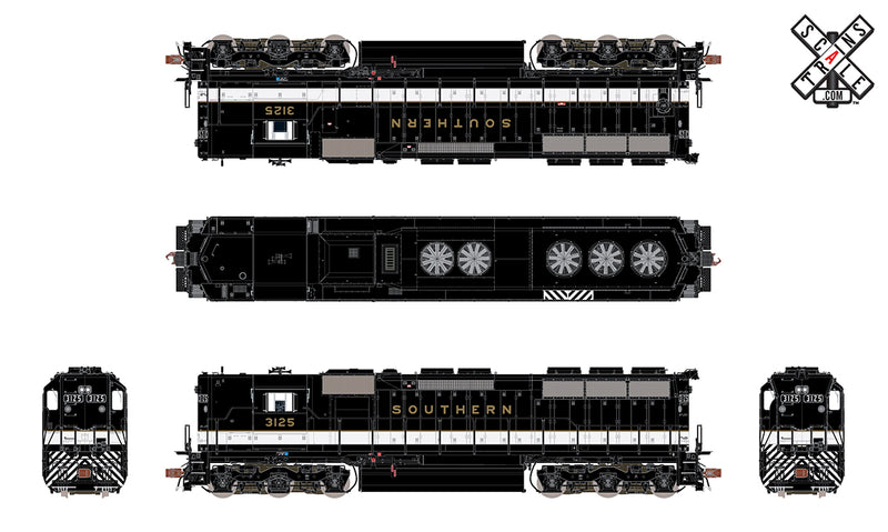 ScaleTrains 32925 HO Scale EMD SD45 Southern (Gold Lettering) 3125