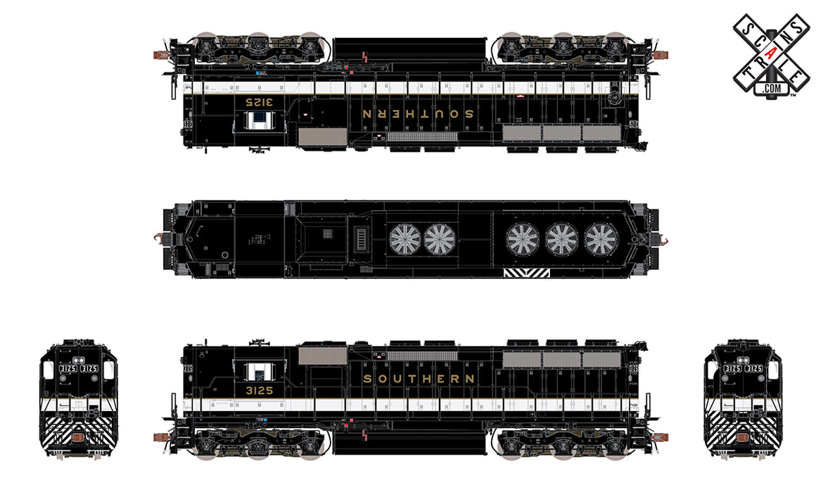 ScaleTrains 32925 HO Scale EMD SD45 Southern (Gold Lettering) 3125