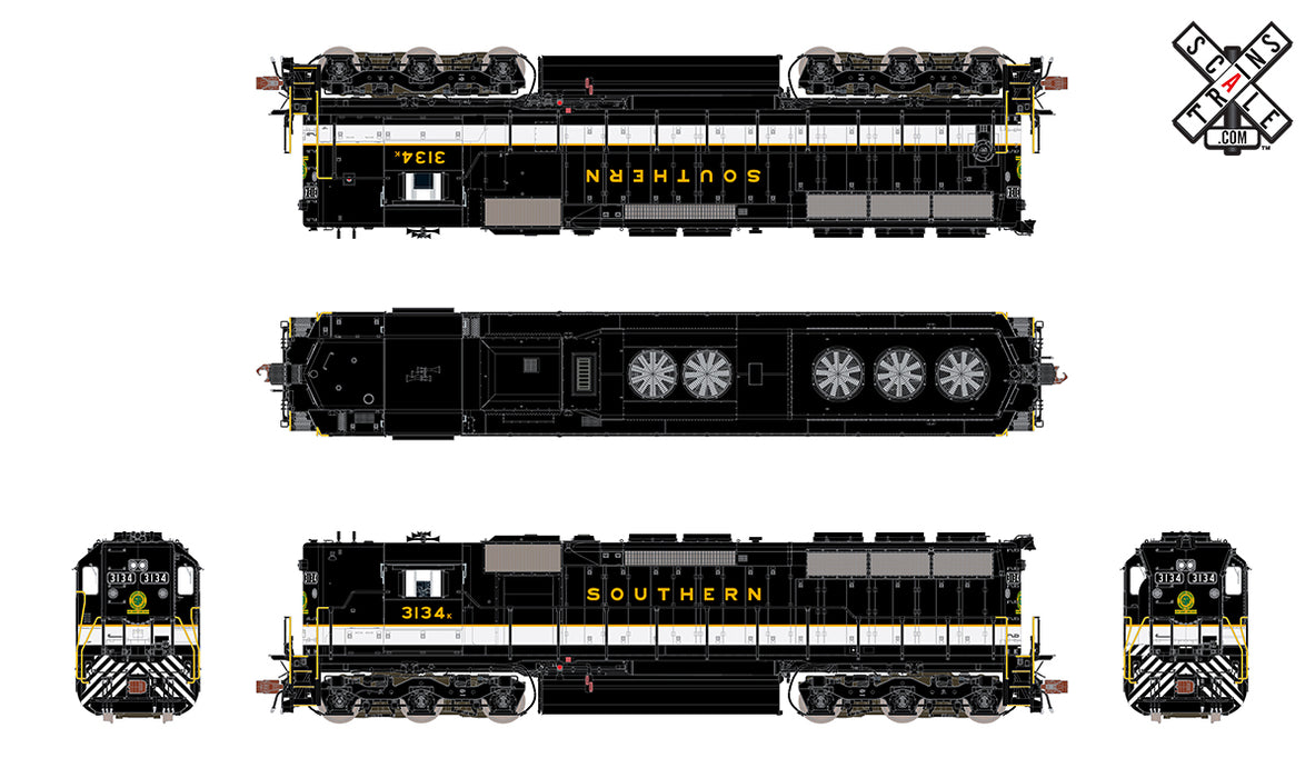 ScaleTrains 32931 HO Scale EMD SD45 Southern (Dulux Lettering) 3134