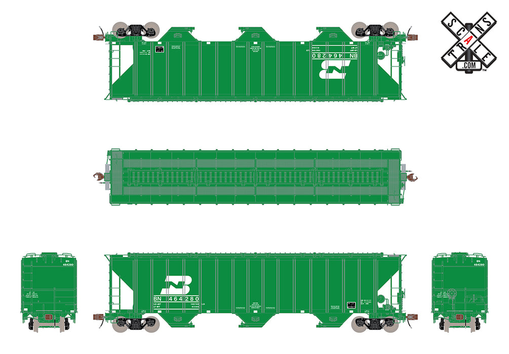ScaleTrains 33022 HO Scale Rivet Counter PS-2CD 4785 Covered Hopper Burlington Northern BN 464789