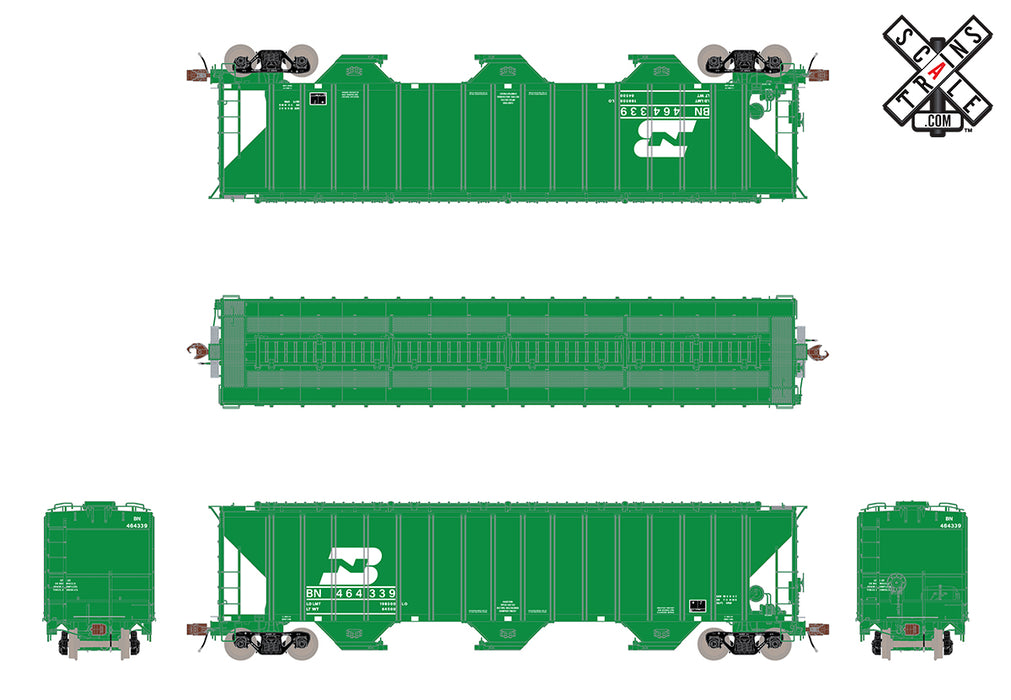 ScaleTrains 33023 HO Scale Rivet Counter PS-2CD 4785 Covered Hopper Burlington Northern BN 464399