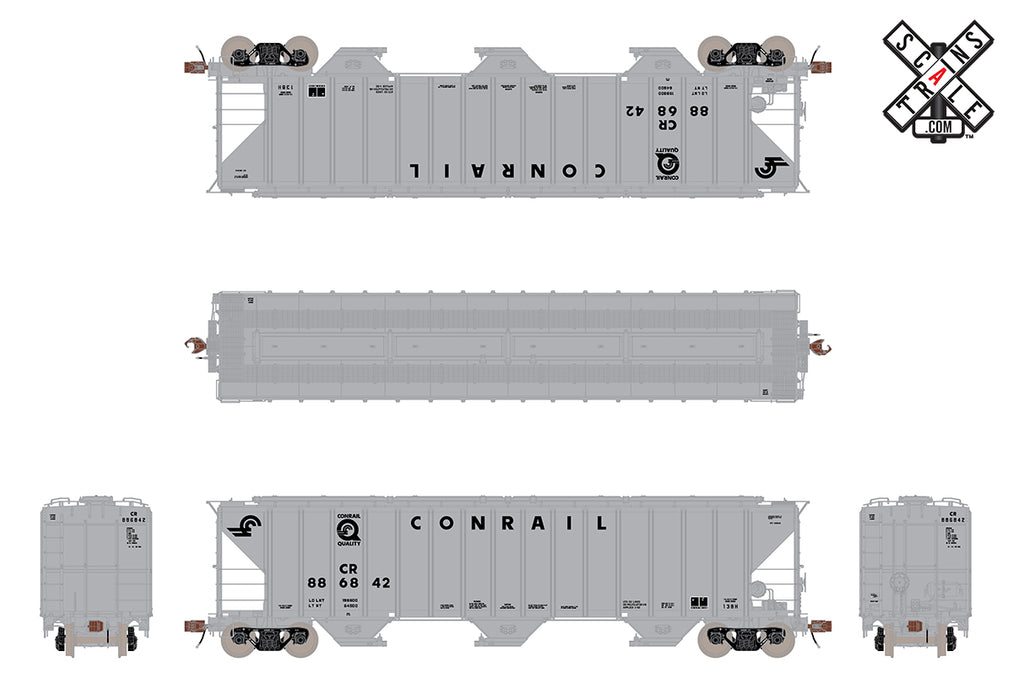 ScaleTrains 33026 HO Scale Rivet Counter PS-2CD 4785 Covered Hopper Conrail Quality CR 886842