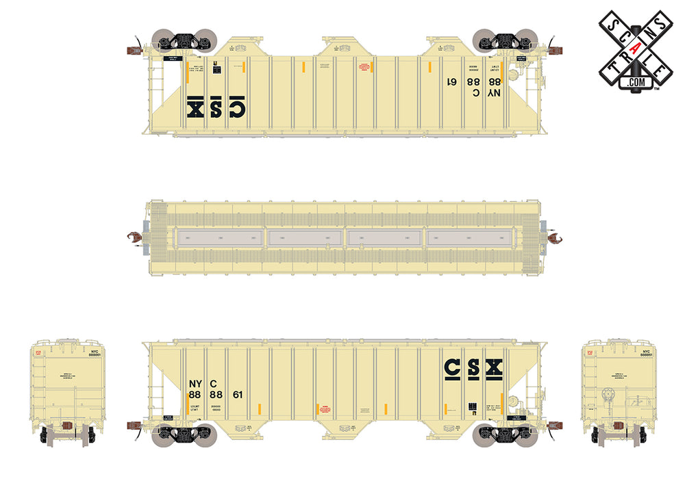 ScaleTrains 33031 HO Scale Rivet Counter PS-2CD 4785 Covered Hopper CSX / NYC 888861
