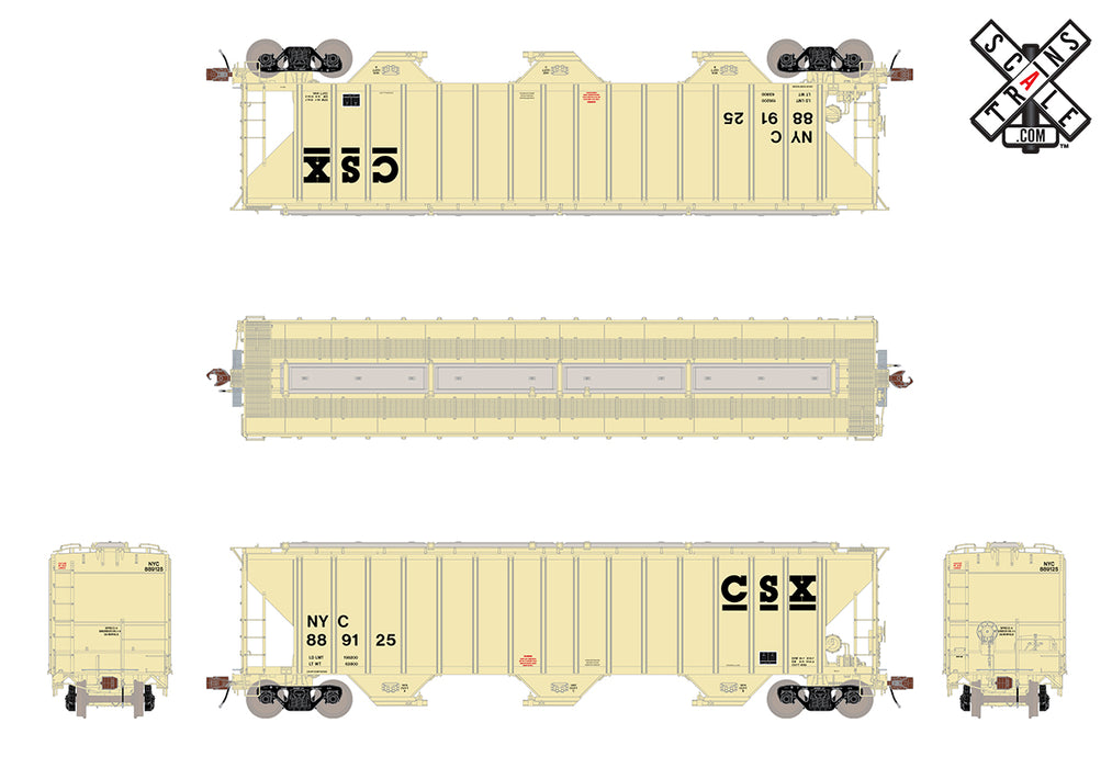 ScaleTrains 33033 HO Scale Rivet Counter PS-2CD 4785 Covered Hopper CSX / NYC 889125