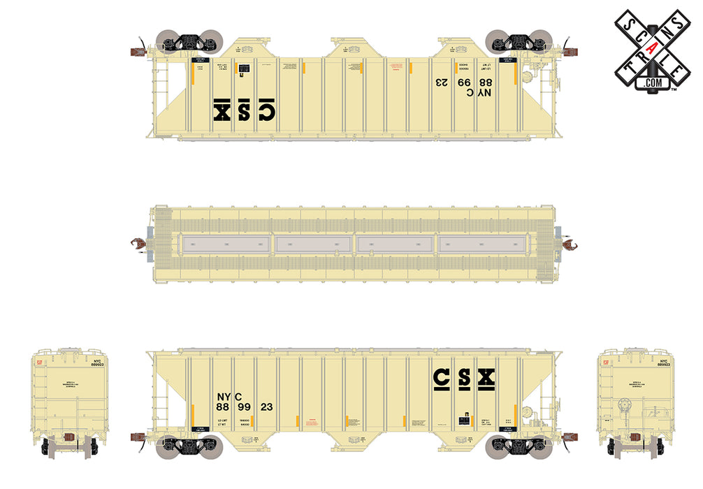ScaleTrains 33035 HO Scale Rivet Counter PS-2CD 4785 Covered Hopper CSX / NYC 889923