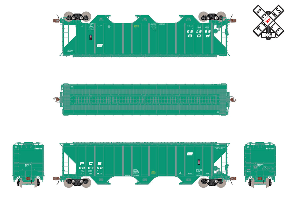 ScaleTrains 33036 HO Scale Rivet Counter PS-2CD 4785 H54 Covered Hopper Penn Central PC 888753