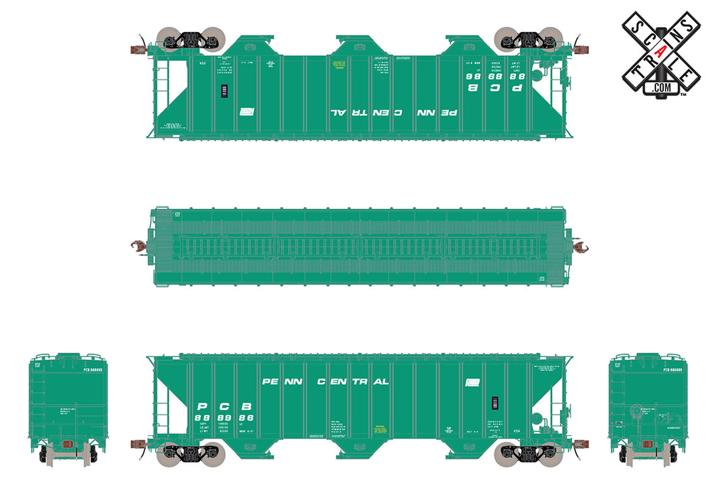 ScaleTrains 33037 HO Scale Rivet Counter PS-2CD 4785 H54 Covered Hopper Penn Central PC 888986