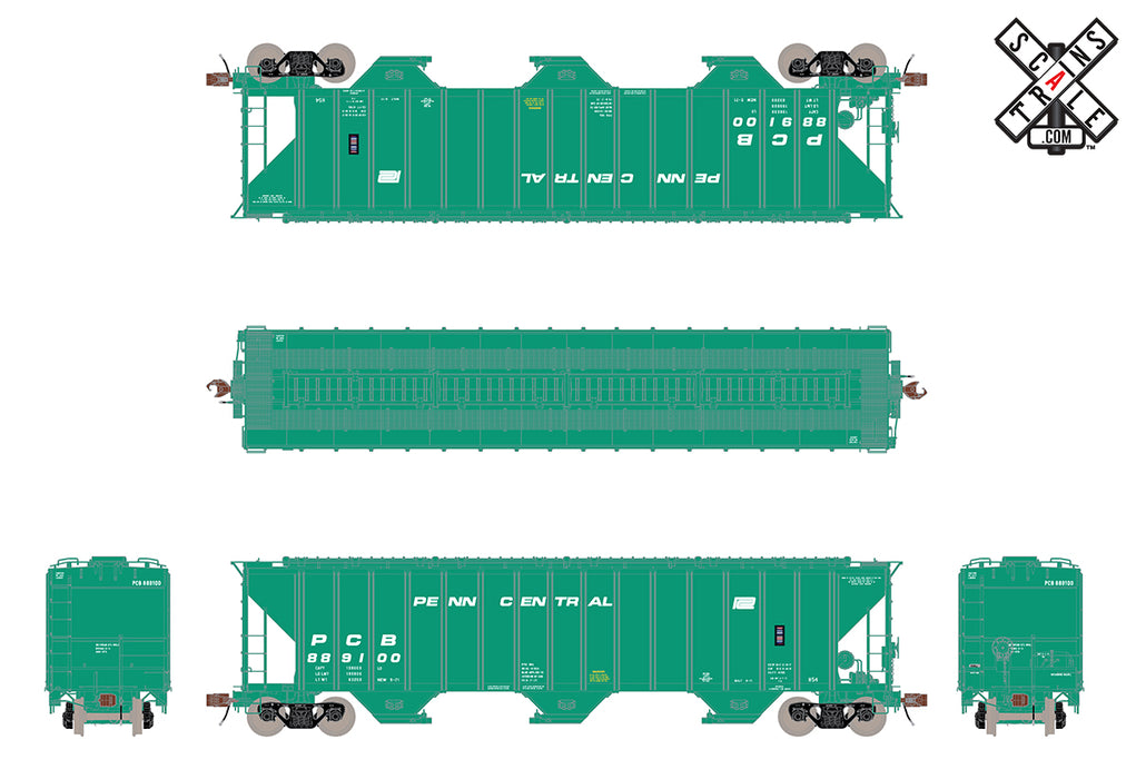 ScaleTrains 33038 HO Scale Rivet Counter PS-2CD 4785 H54 Covered Hopper Penn Central PC 889100