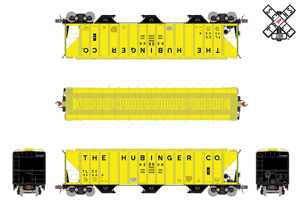 ScaleTrains 33041 HO Scale Rivet Counter PS-2CD 4785 Covered Hopper Hubinger TLCX 35005