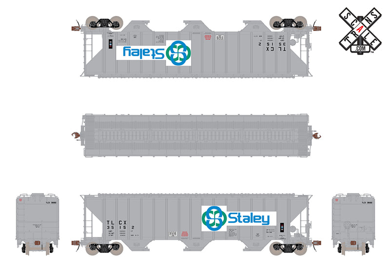 ScaleTrains 33047 HO Scale Rivet Counter PS-2CD 4785 Covered Hopper Staley TLCX 35152