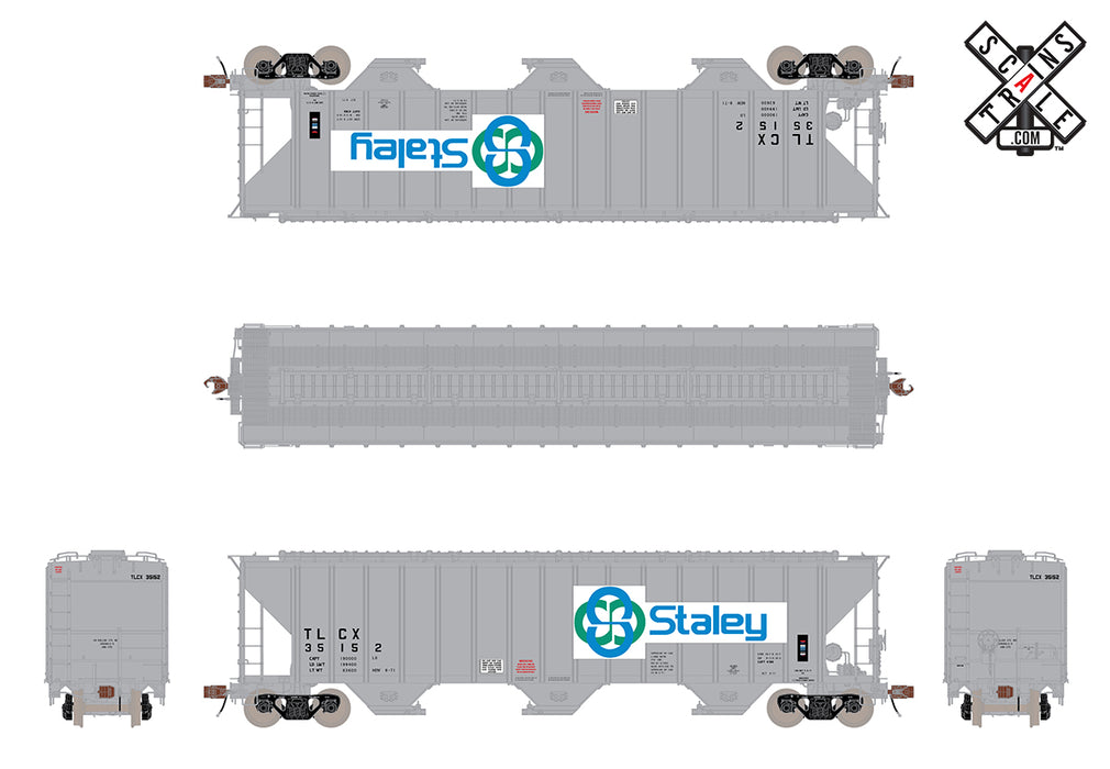 ScaleTrains 33049 HO Scale Rivet Counter PS-2CD 4785 Covered Hopper Staley TLCX 35174